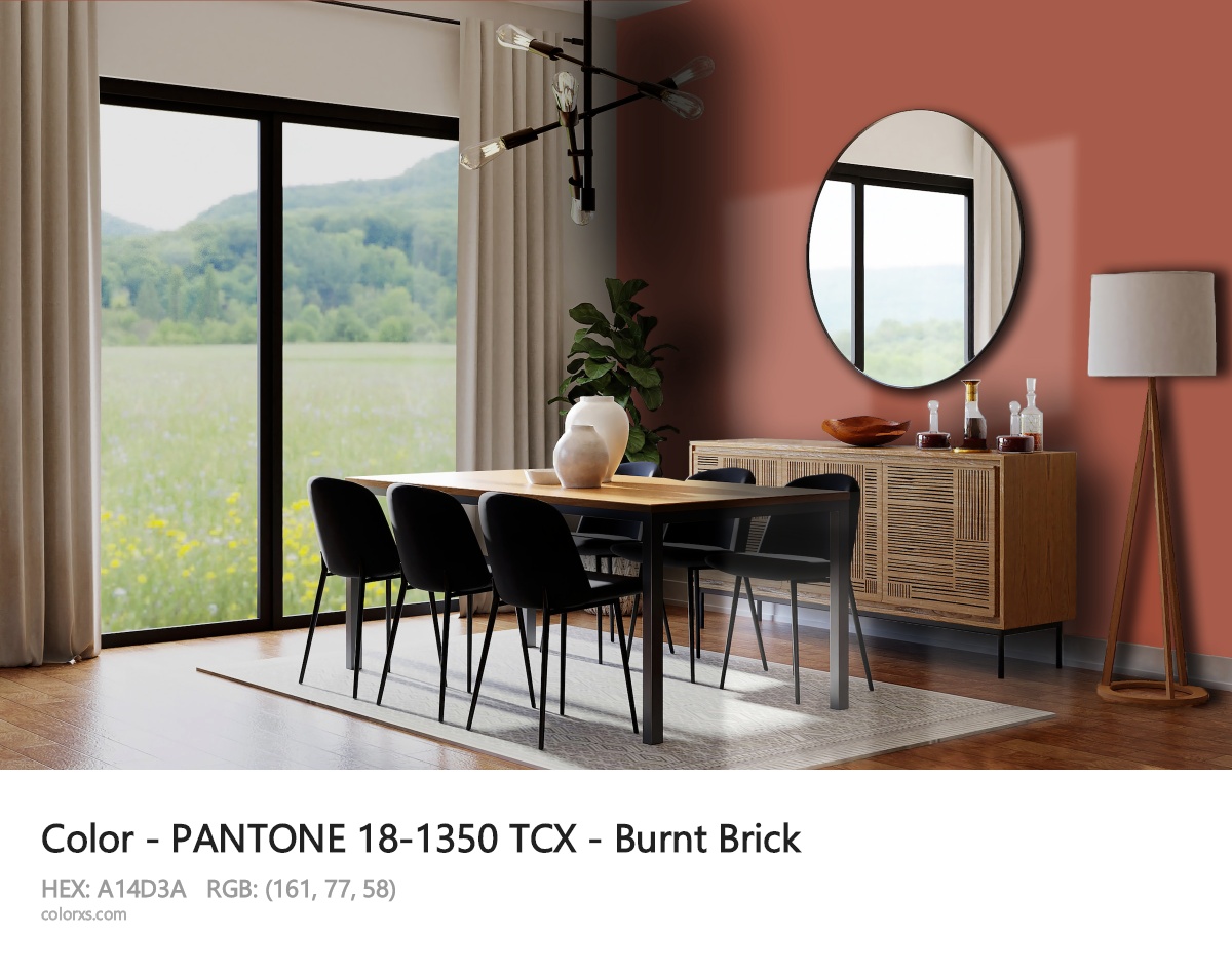 PANTONE 18-1350 TCX - Burnt Brick CMS dining room design