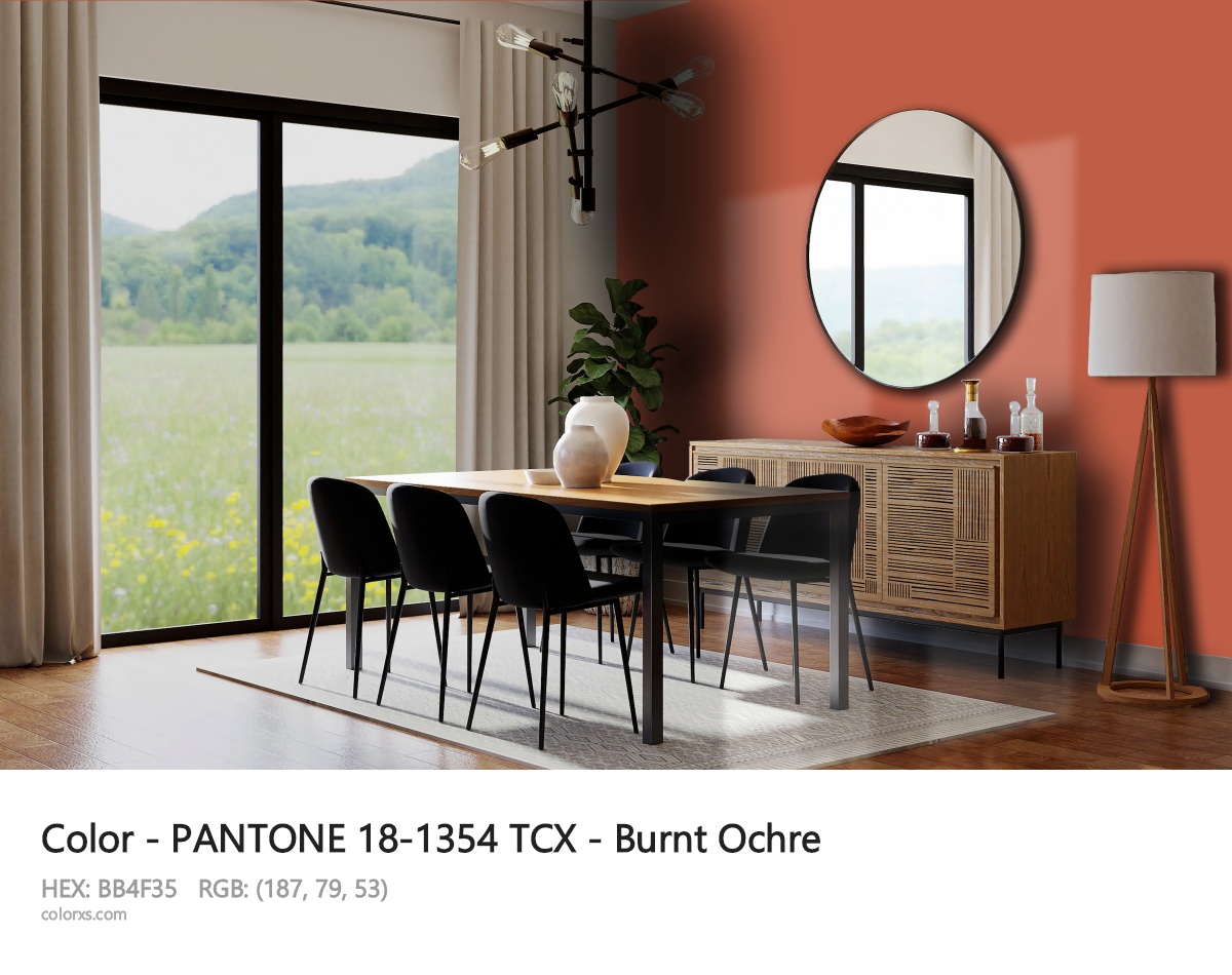 PANTONE 18-1354 TCX - Burnt Ochre CMS dining room design