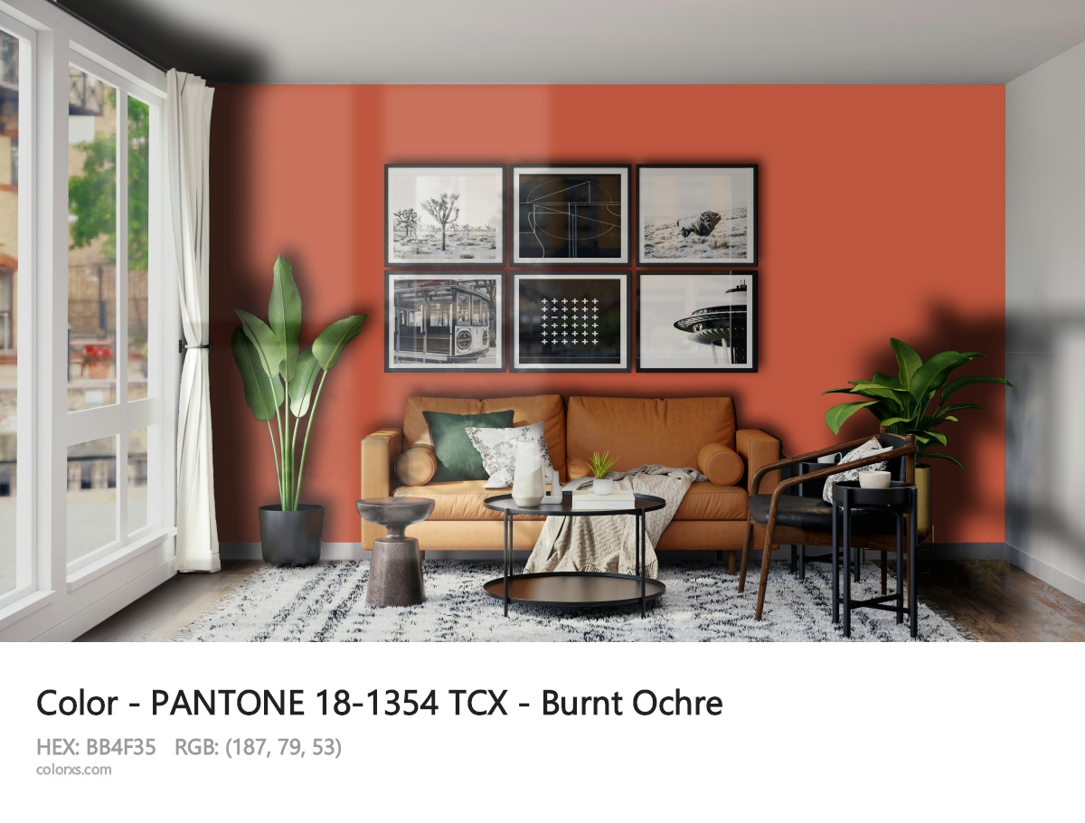 PANTONE 18-1354 TCX - Burnt Ochre CMS modern minimalist living room interior