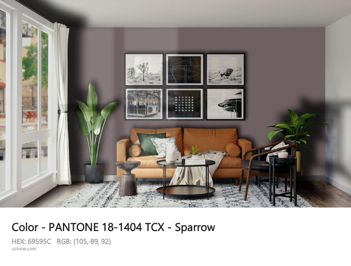 PANTONE 18-1404 TCX - Sparrow CMS modern minimalist living room interior