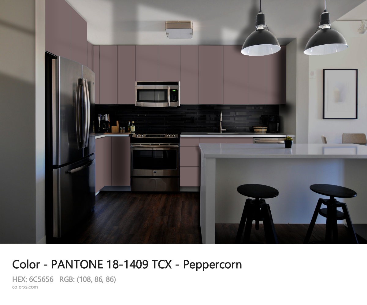 PANTONE 18-1409 TCX - Peppercorn CMS modular kitchen design