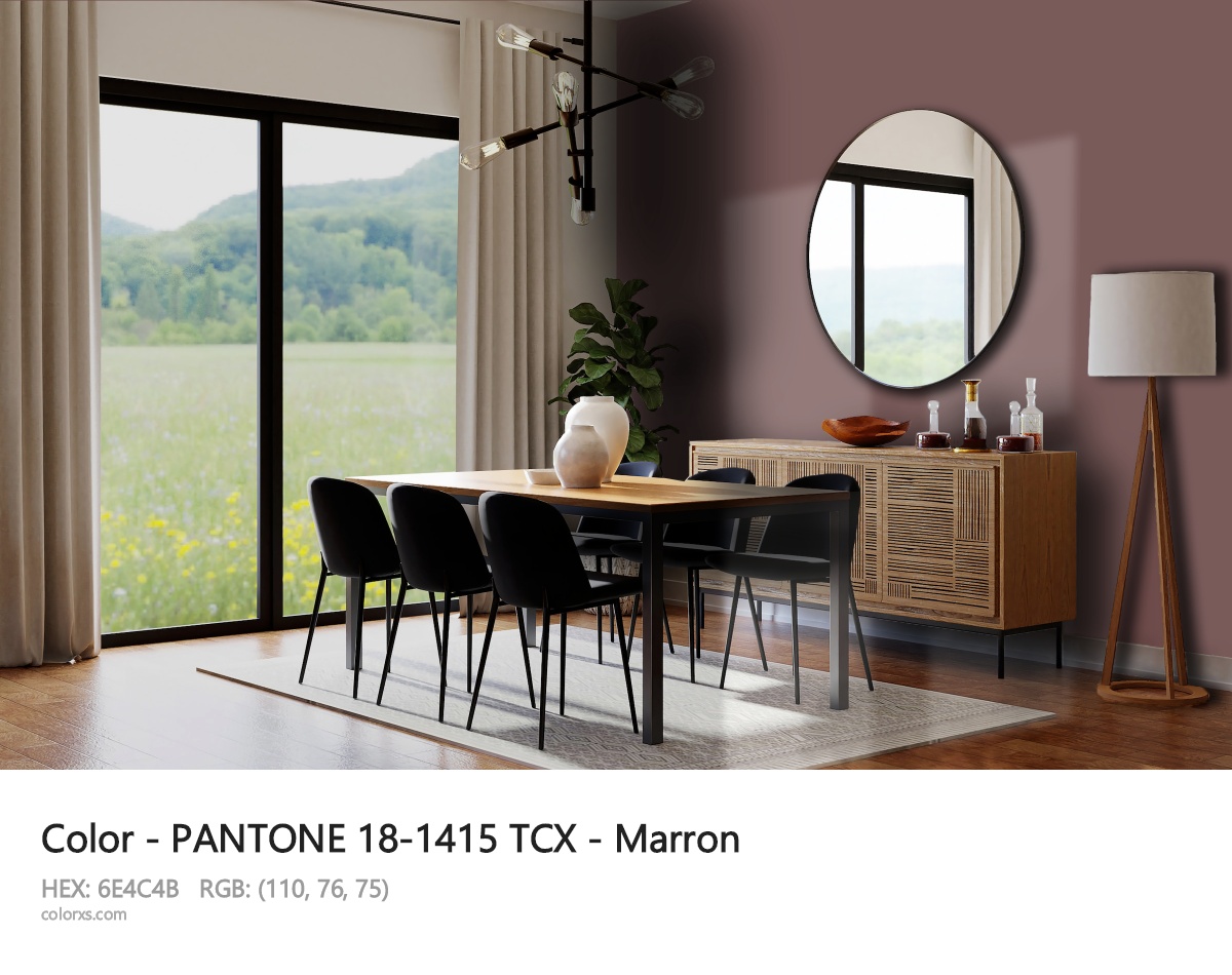 PANTONE 18-1415 TCX - Marron CMS dining room design