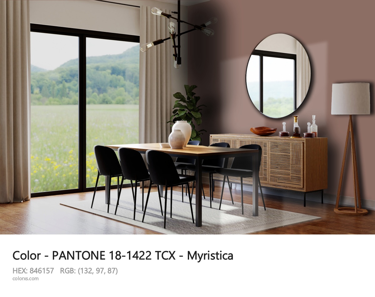 PANTONE 18-1422 TCX - Myristica CMS dining room design
