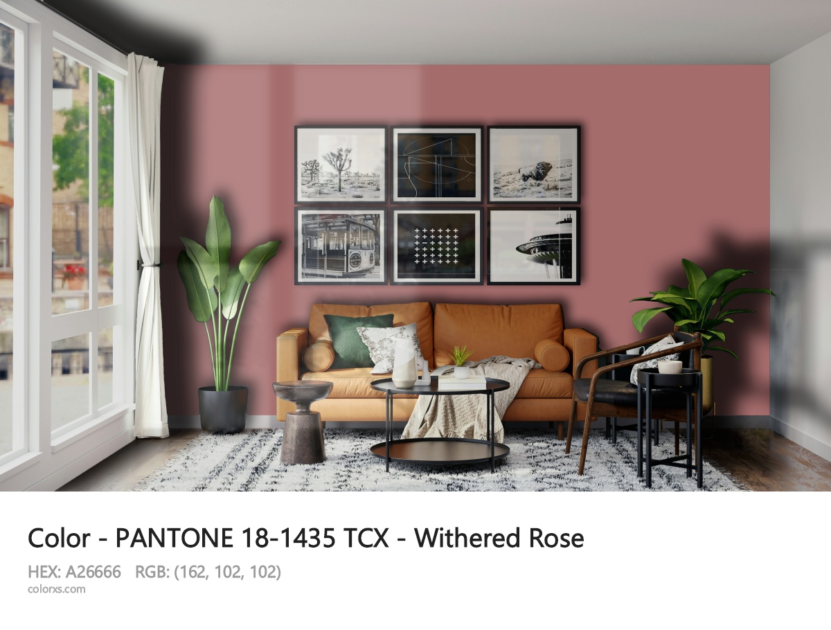 About PANTONE 18-1435 TCX - Withered Rose color - its meaning and example