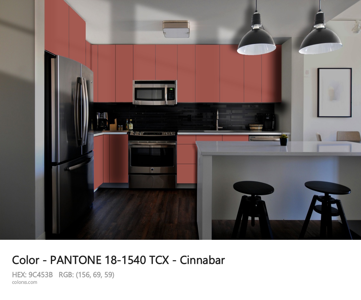 PANTONE 18-1540 TCX - Cinnabar CMS modular kitchen design