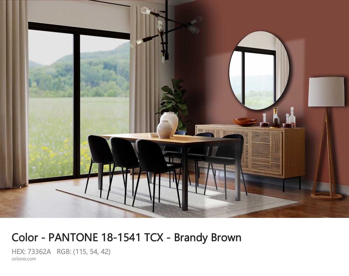 PANTONE 18-1541 TCX - Brandy Brown CMS dining room design