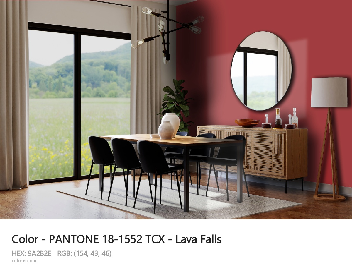 PANTONE 18-1552 TCX - Lava Falls CMS dining room design