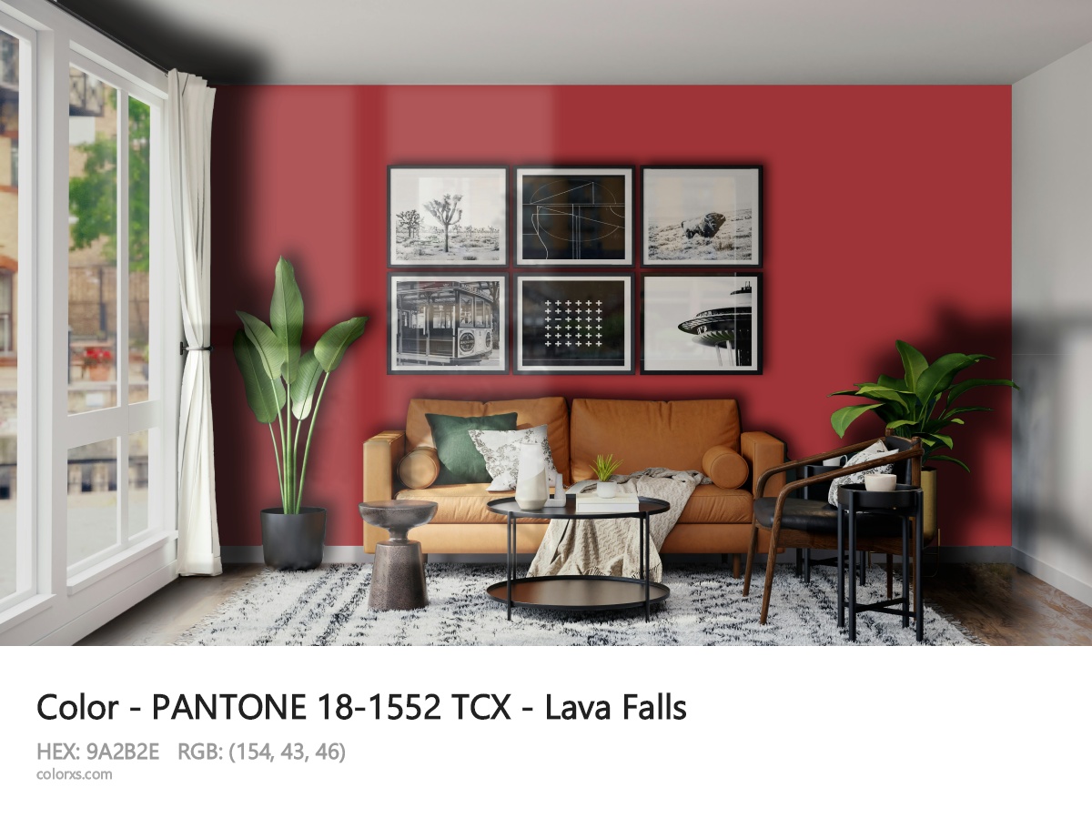 PANTONE 18-1552 TCX - Lava Falls CMS modern minimalist living room interior