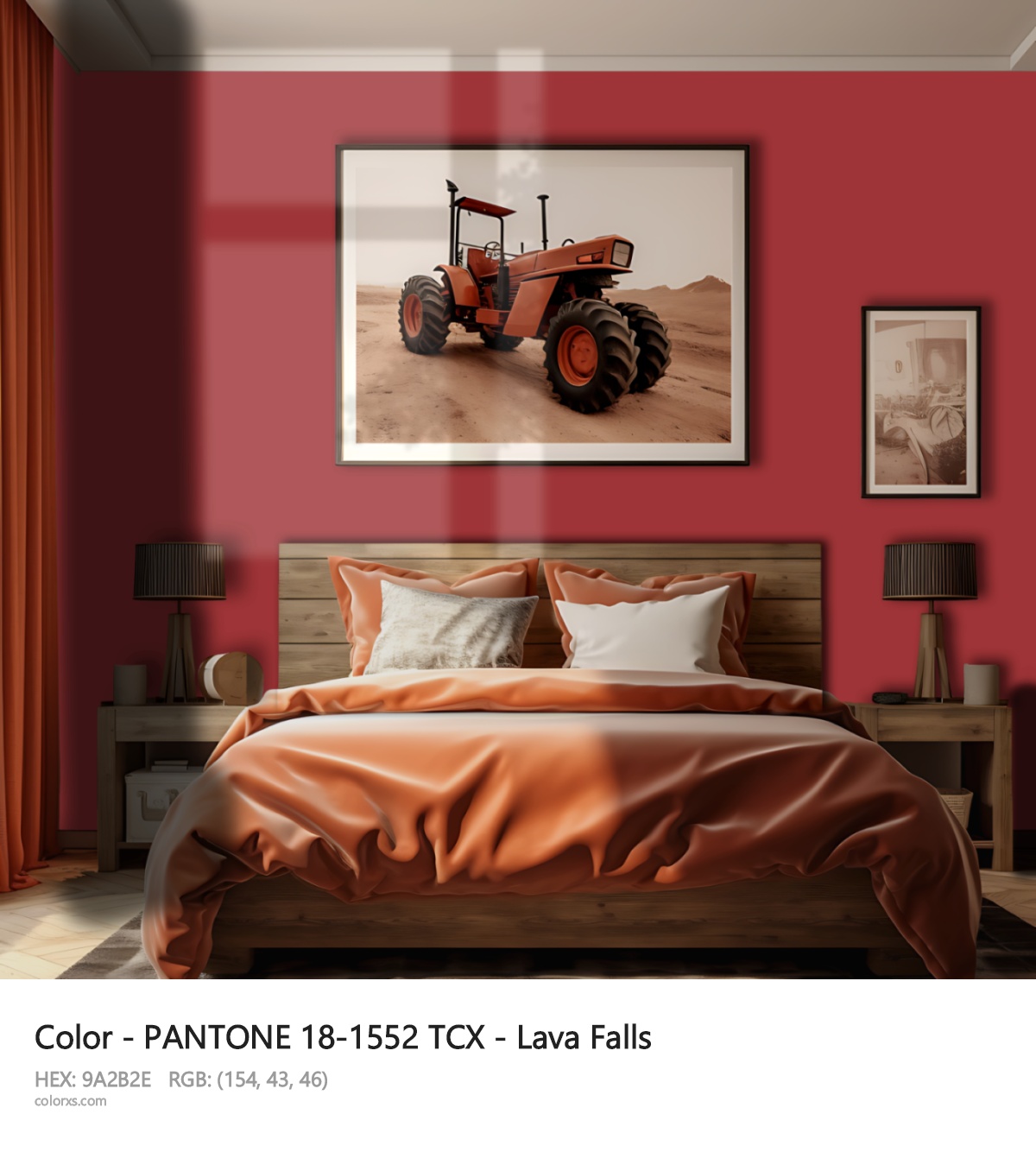 About PANTONE 18-1552 TCX - Lava Falls color - its meaning and example