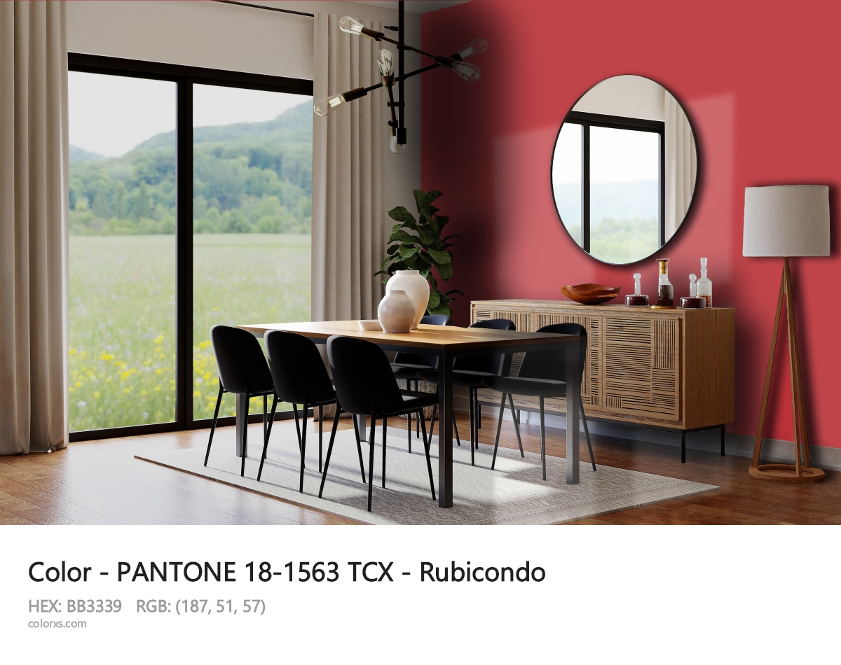 PANTONE 18-1563 TCX - Rubicondo CMS dining room design