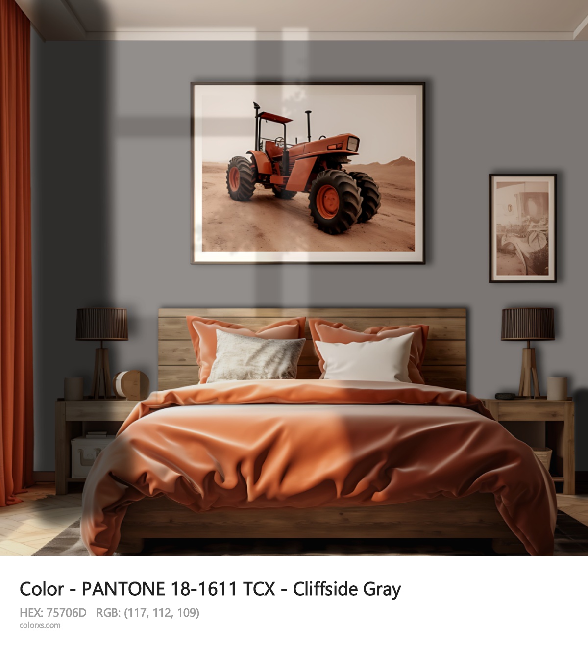 About PANTONE 18-1611 TCX - Cliffside Gray color - its meaning and example