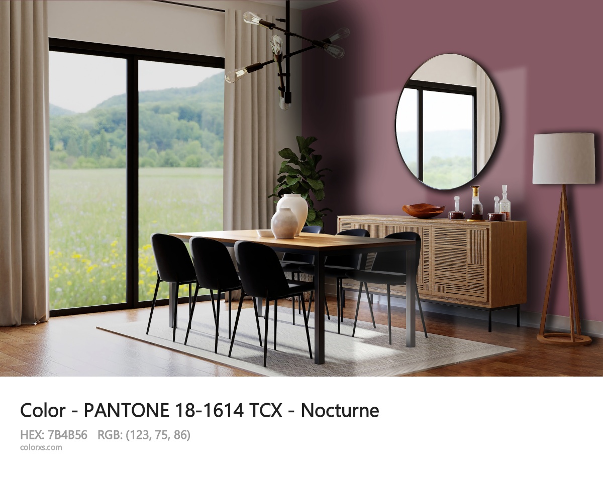 PANTONE 18-1614 TCX - Nocturne CMS dining room design