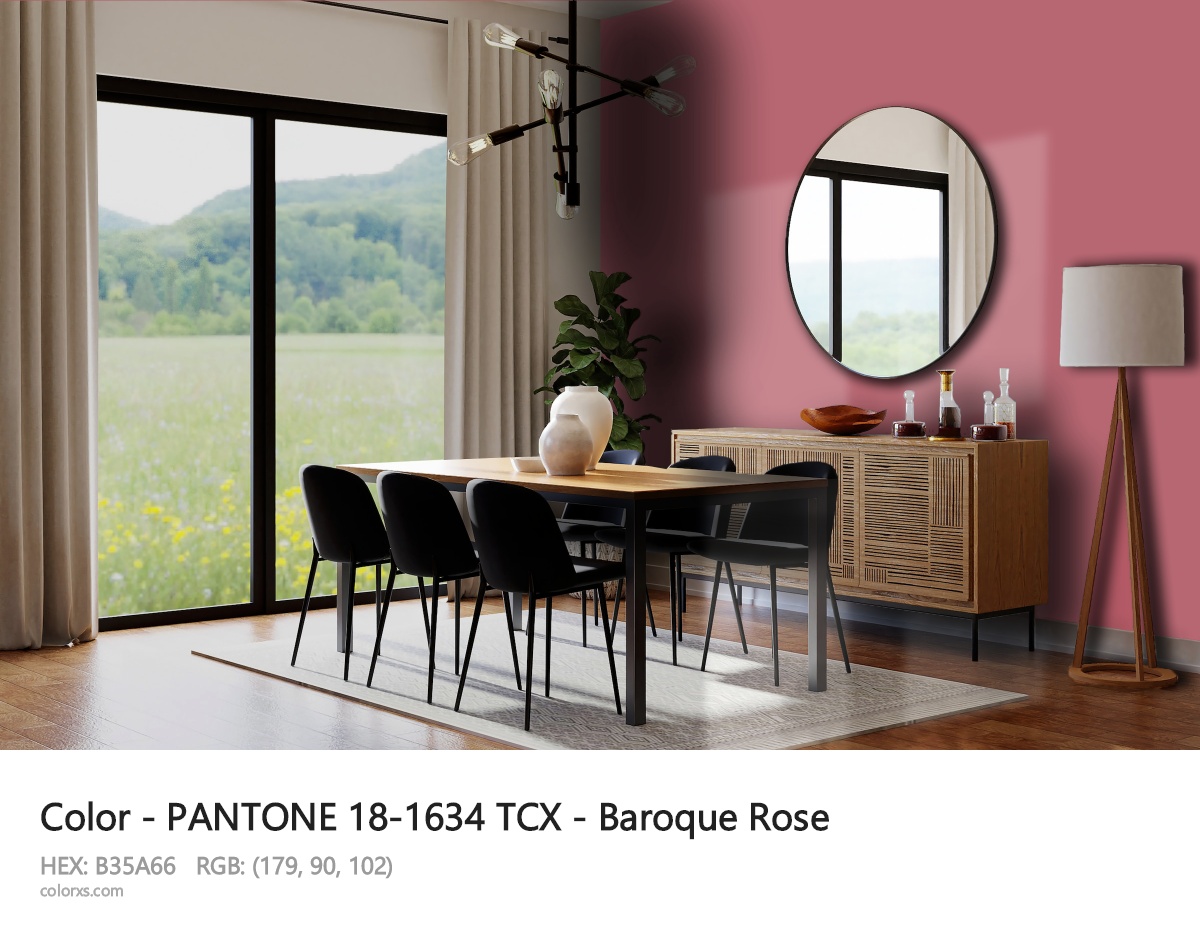 PANTONE 18-1634 TCX - Baroque Rose CMS dining room design
