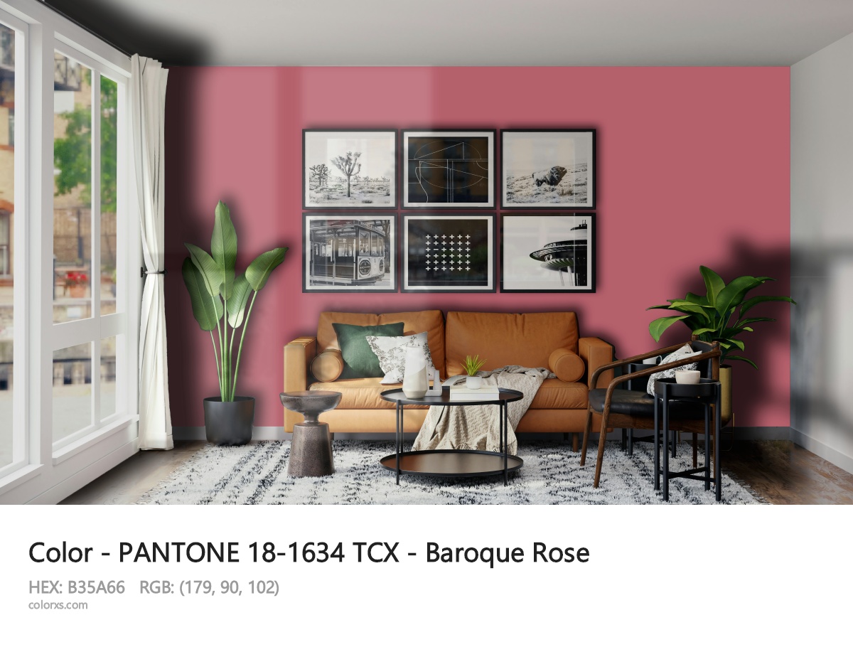 PANTONE 18-1634 TCX - Baroque Rose CMS modern minimalist living room interior