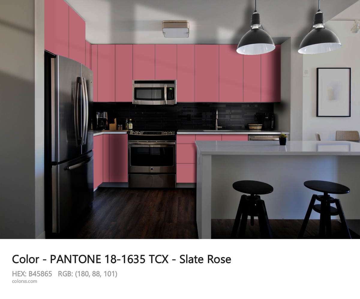 PANTONE 18-1635 TCX - Slate Rose CMS modular kitchen design