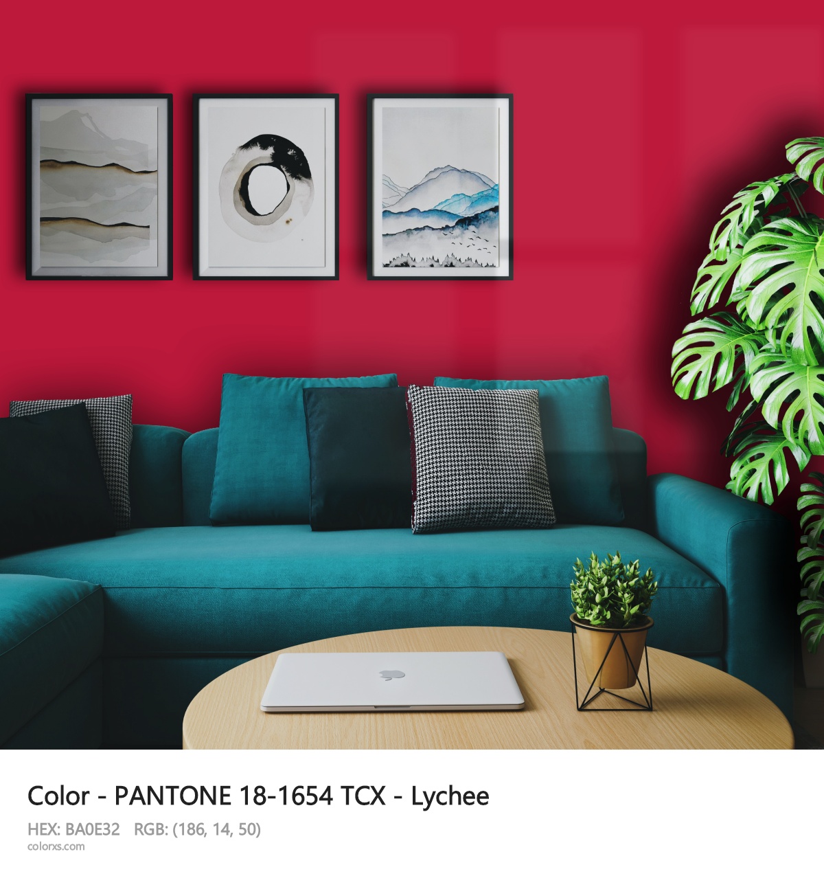 PANTONE 18-1654 TCX - Lychee CMS cozy coffee corner interior