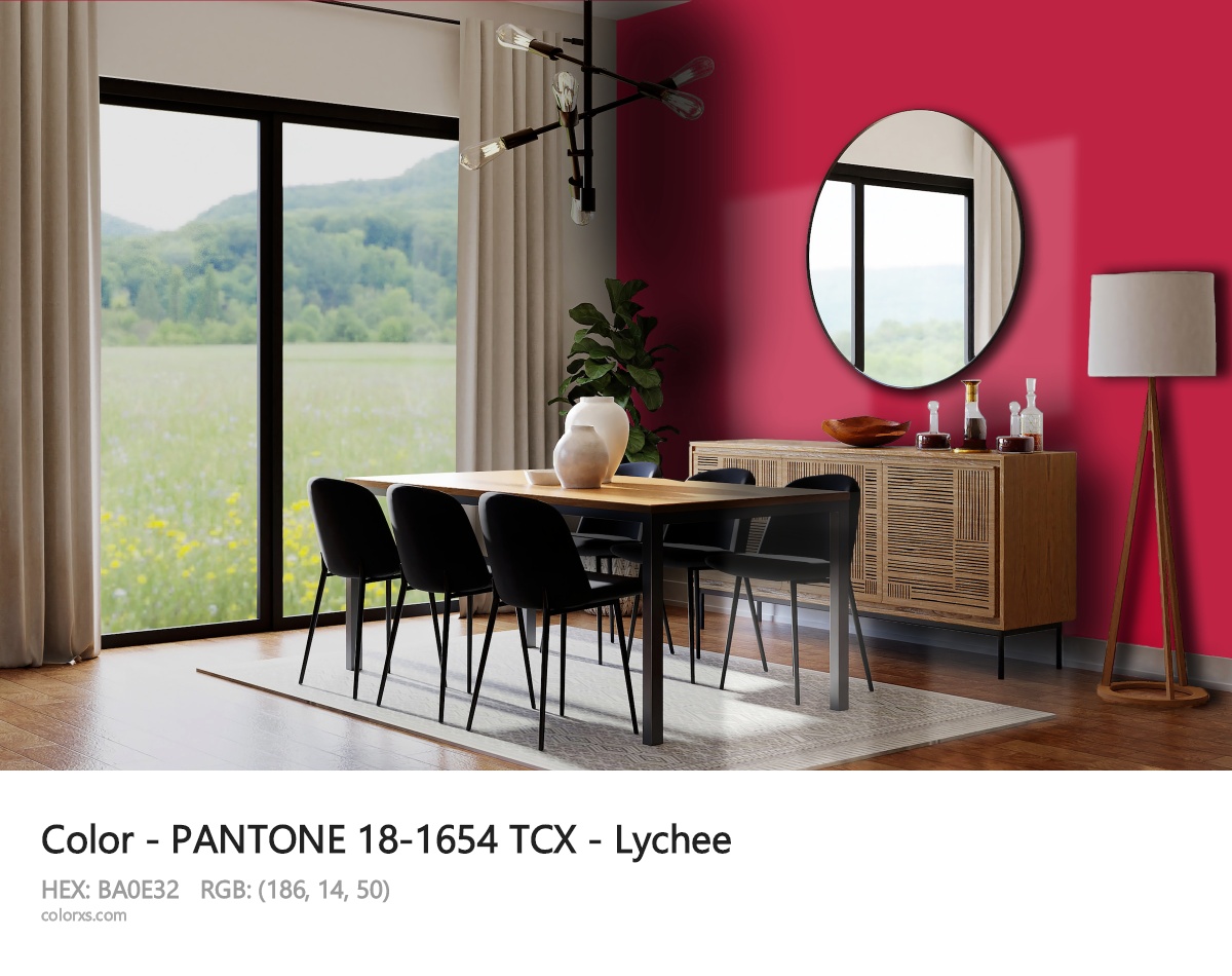 PANTONE 18-1654 TCX - Lychee CMS dining room design
