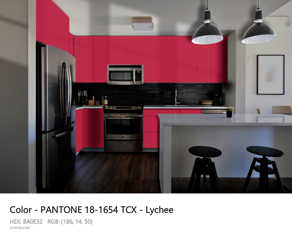 PANTONE 18-1654 TCX - Lychee CMS modular kitchen design