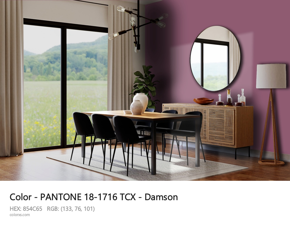 PANTONE 18-1716 TCX - Damson CMS dining room design