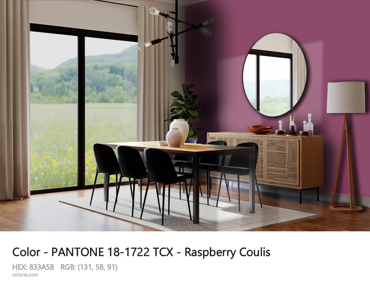 PANTONE 18-1722 TCX - Raspberry Coulis CMS dining room design