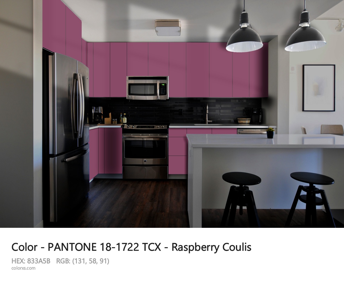PANTONE 18-1722 TCX - Raspberry Coulis CMS modular kitchen design