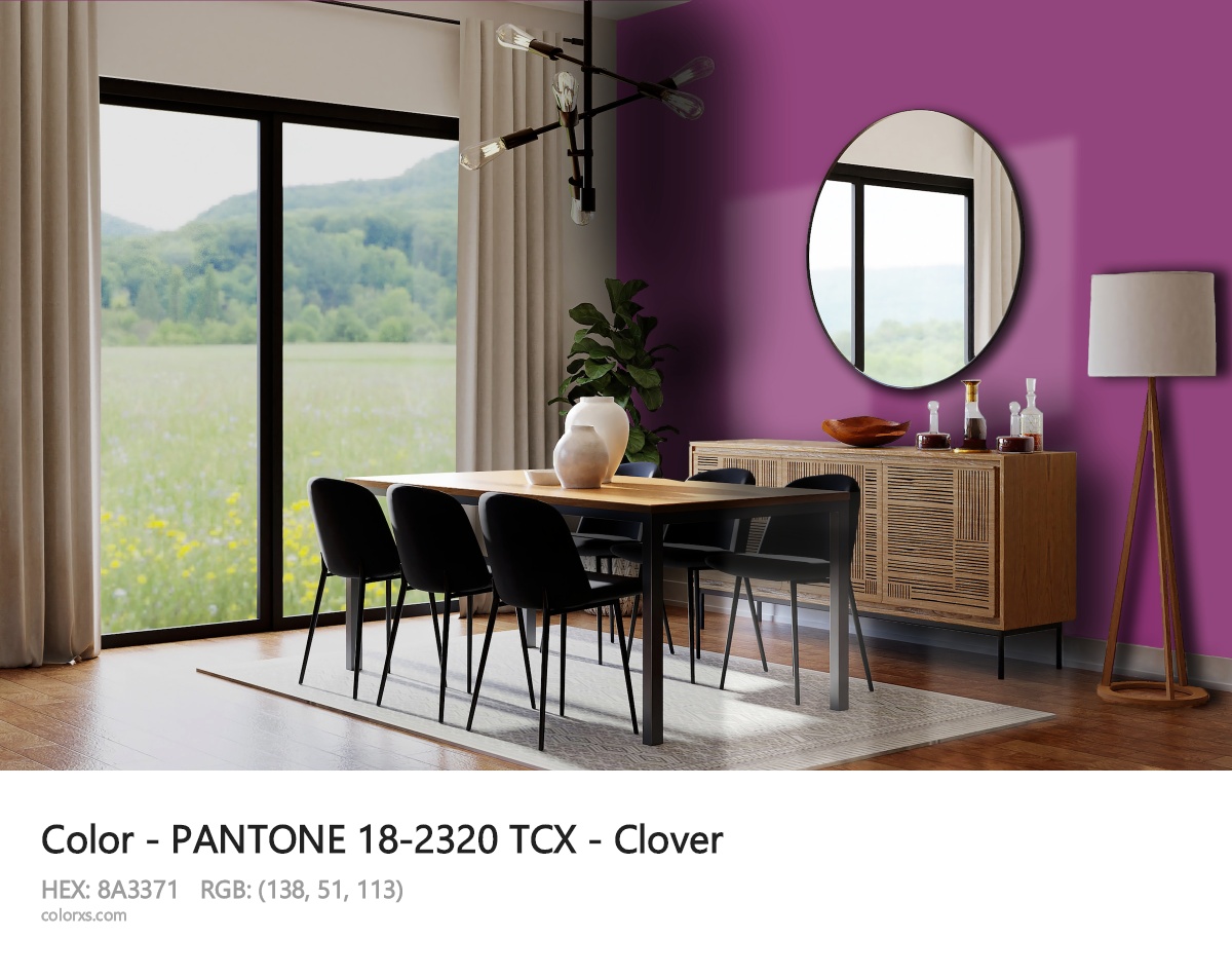 PANTONE 18-2320 TCX - Clover CMS dining room design