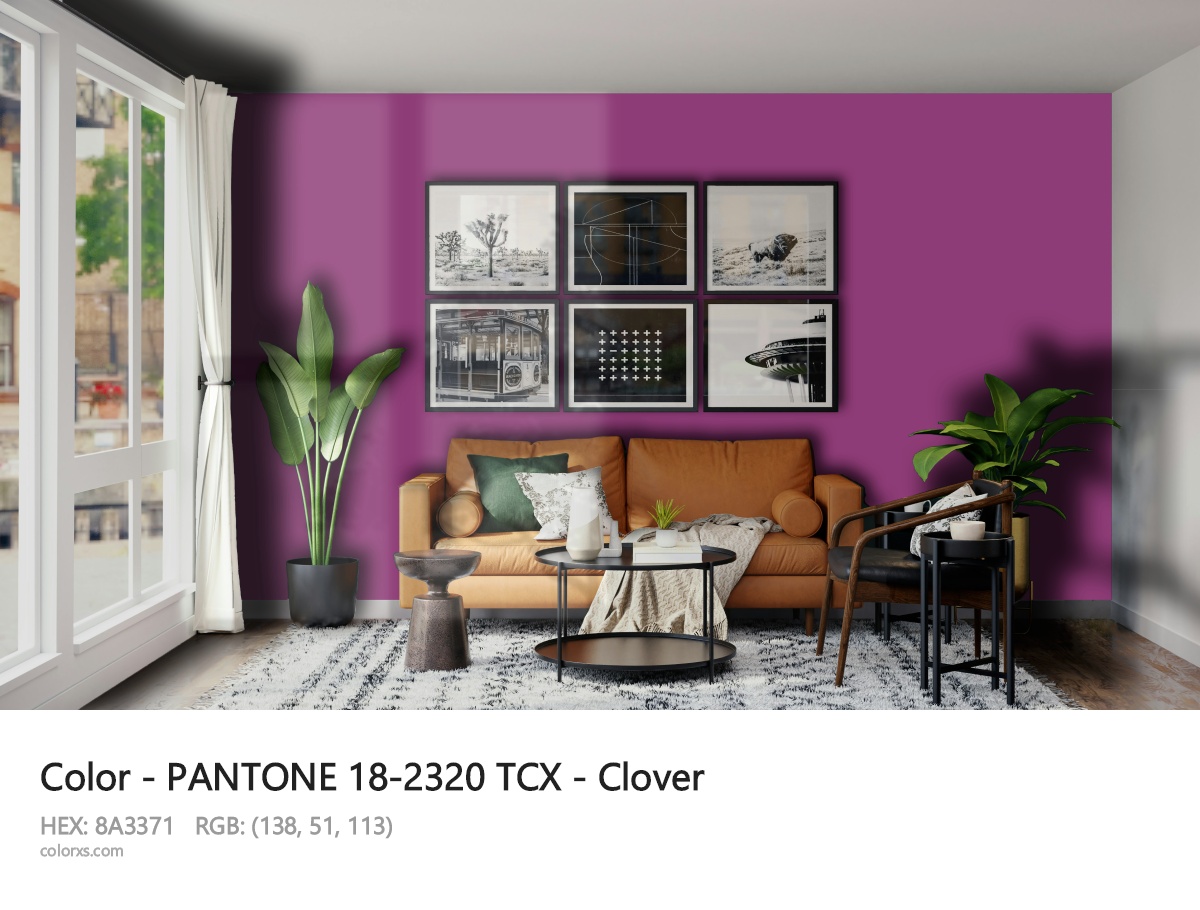 PANTONE 18-2320 TCX - Clover CMS modern minimalist living room interior