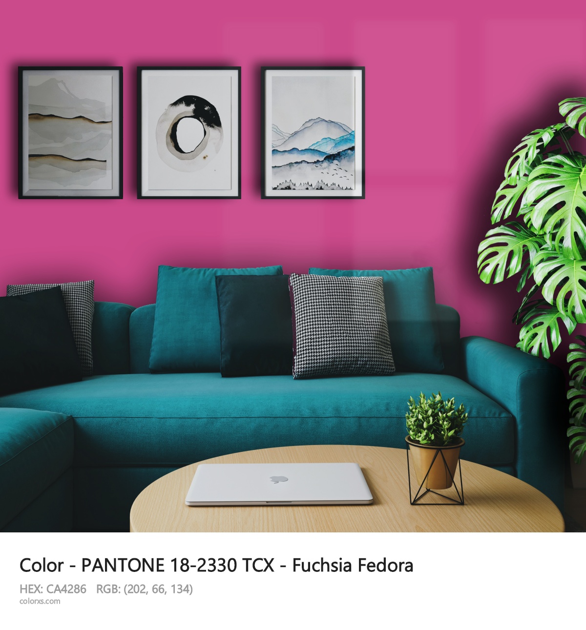 PANTONE 18-2330 TCX - Fuchsia Fedora CMS cozy coffee corner interior