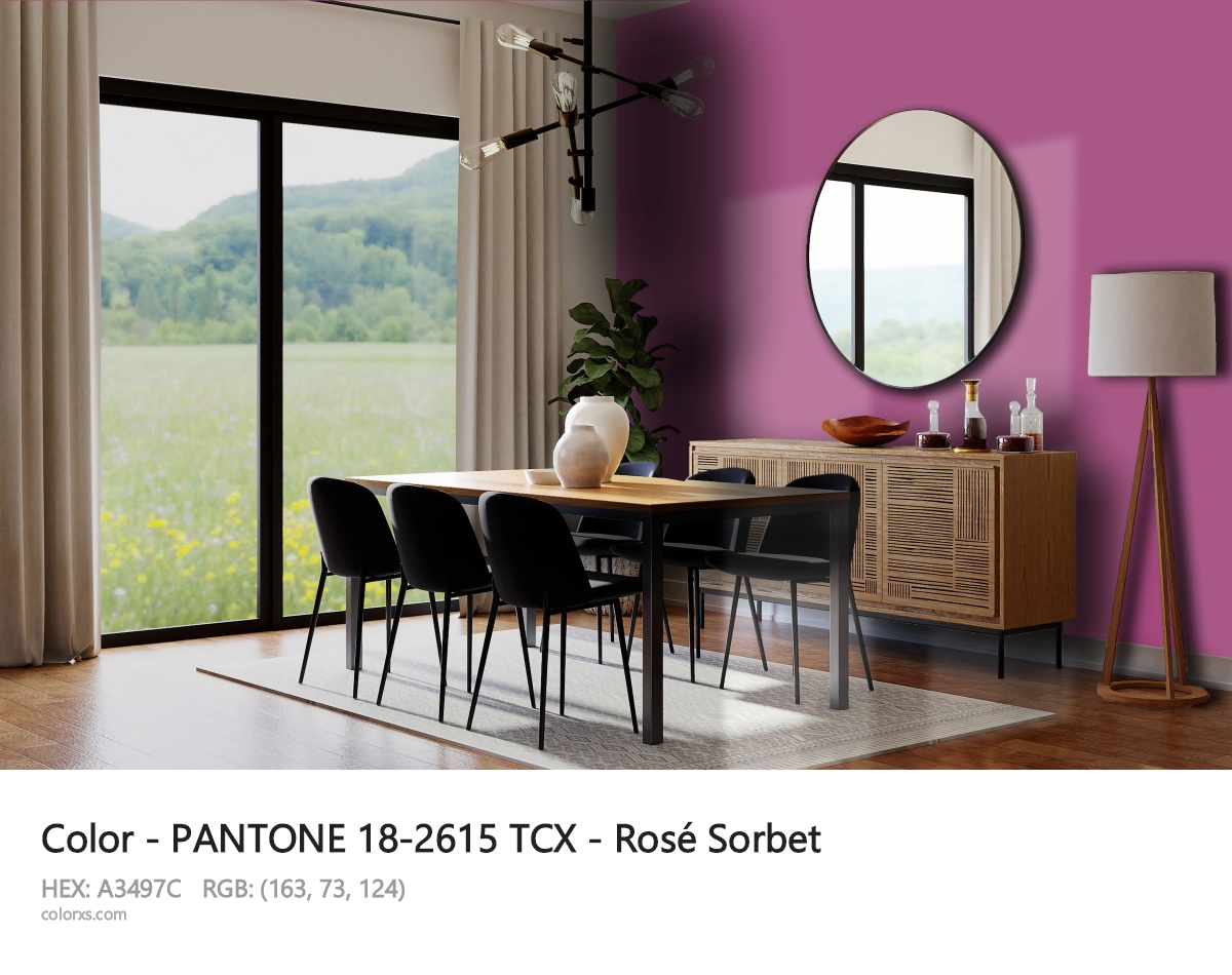 PANTONE 18-2615 TCX - Rosé Sorbet CMS dining room design