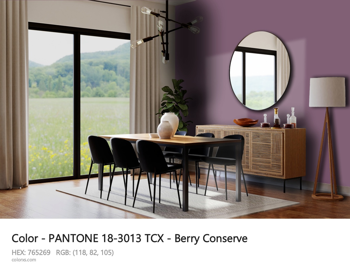 PANTONE 18-3013 TCX - Berry Conserve CMS dining room design
