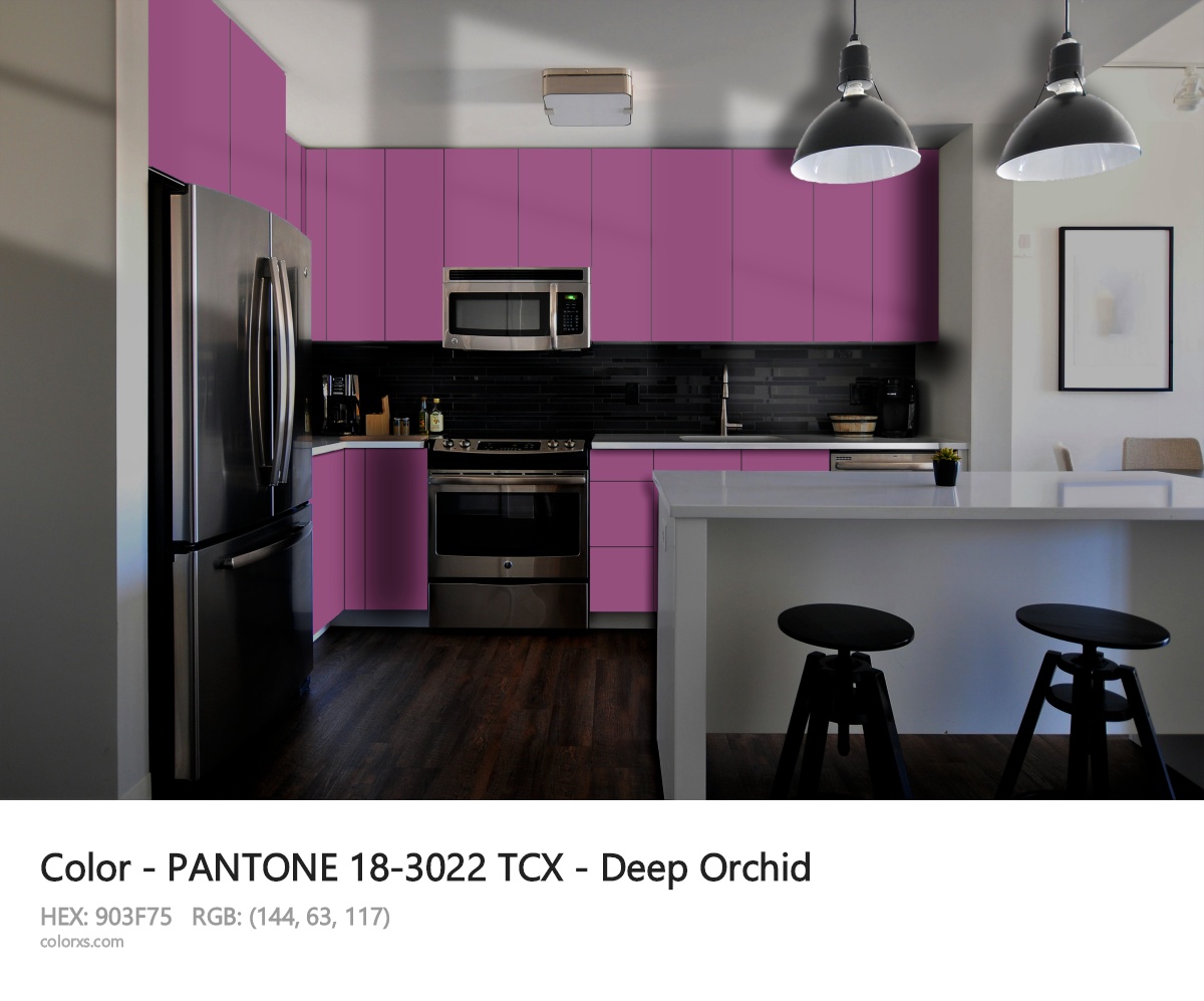 PANTONE 18-3022 TCX - Deep Orchid CMS modular kitchen design