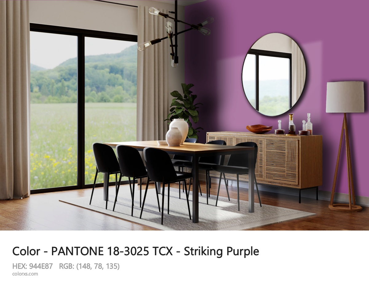 PANTONE 18-3025 TCX - Striking Purple CMS dining room design