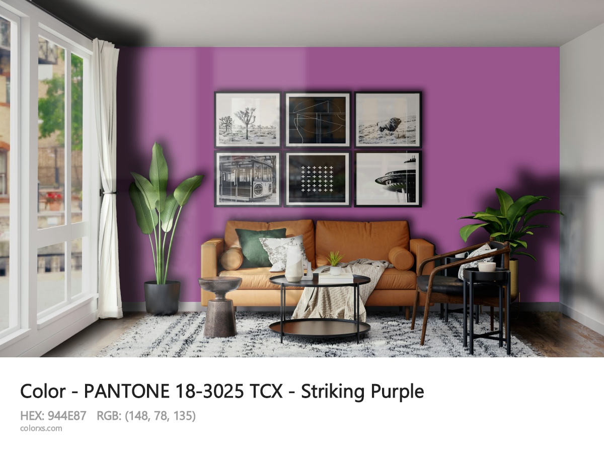PANTONE 18-3025 TCX - Striking Purple CMS modern minimalist living room interior