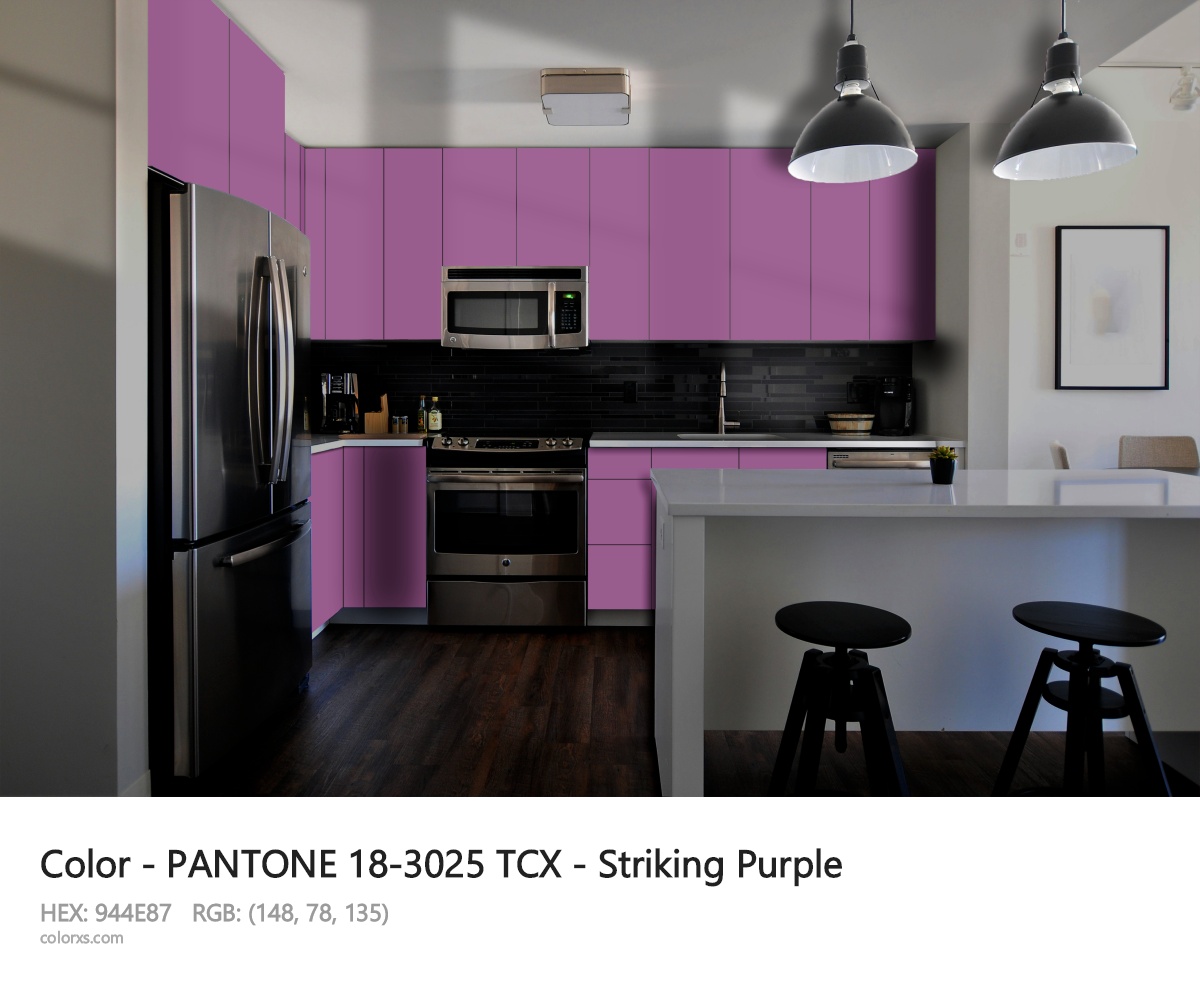 PANTONE 18-3025 TCX - Striking Purple CMS modular kitchen design