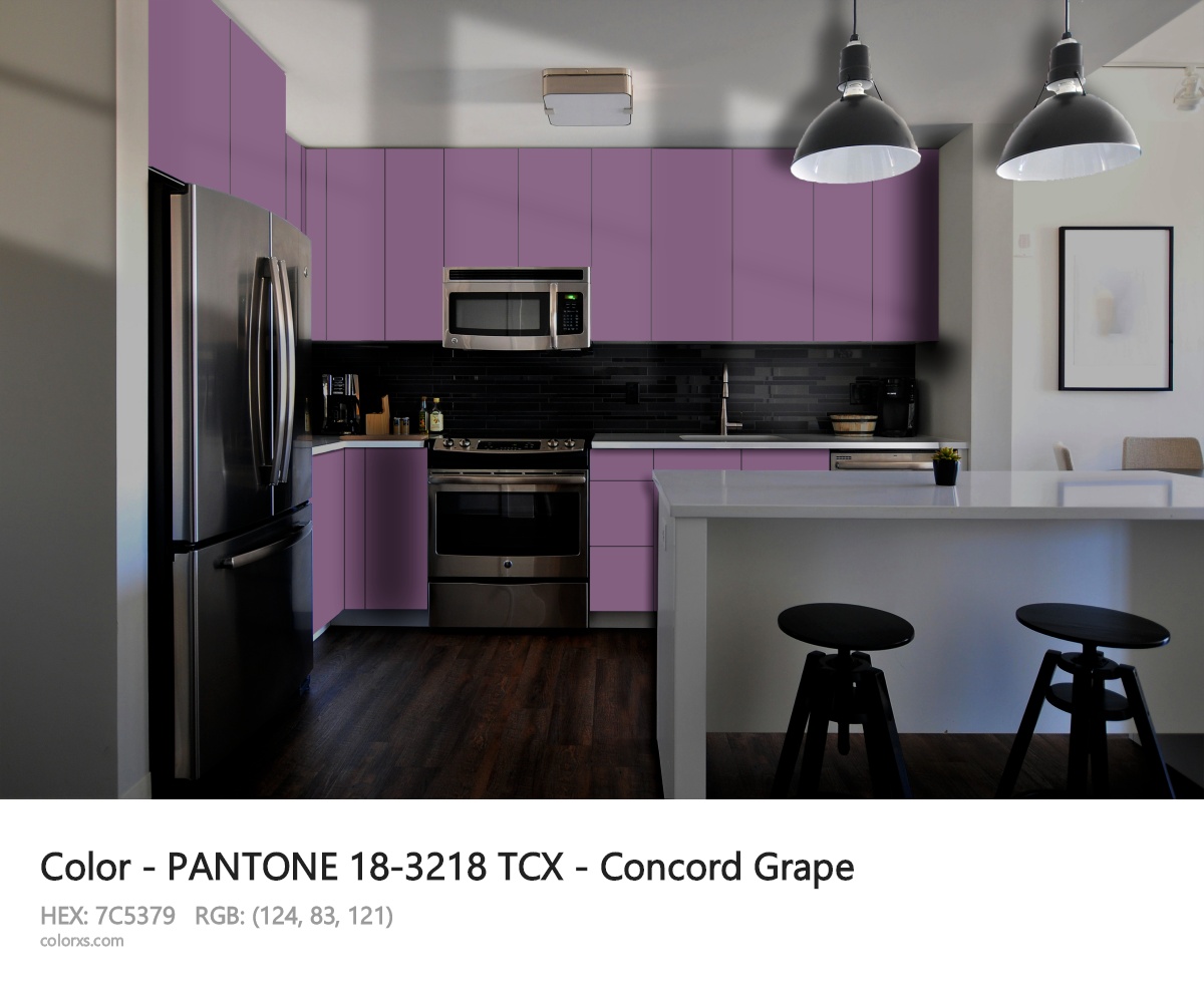 PANTONE 18-3218 TCX - Concord Grape CMS modular kitchen design