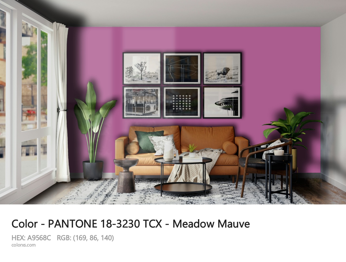 PANTONE 18-3230 TCX - Meadow Mauve CMS modern minimalist living room interior