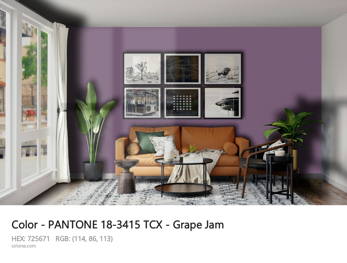 PANTONE 18-3415 TCX - Grape Jam CMS modern minimalist living room interior