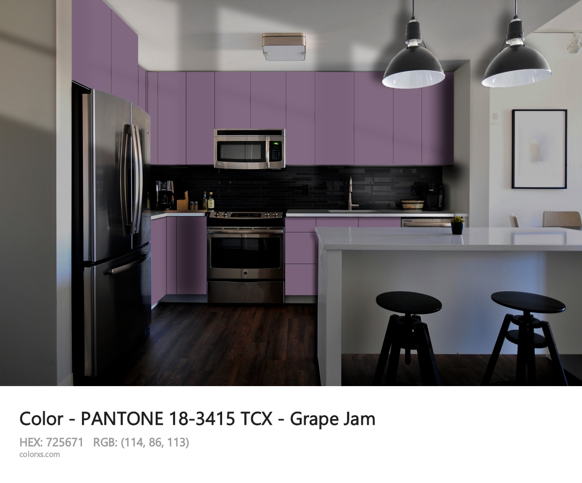 PANTONE 18-3415 TCX - Grape Jam CMS modular kitchen design
