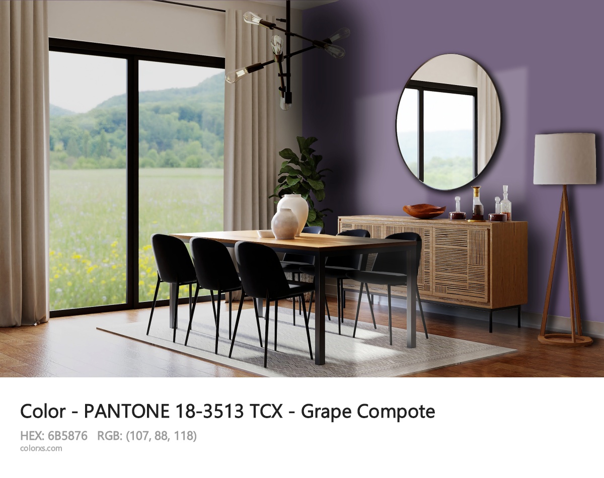 PANTONE 18-3513 TCX - Grape Compote CMS dining room design