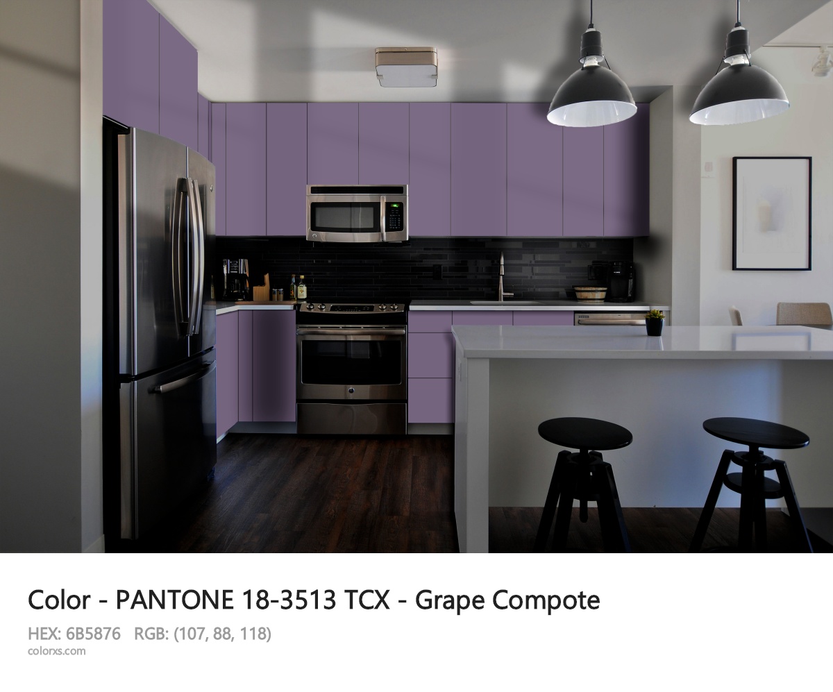 PANTONE 18-3513 TCX - Grape Compote CMS modular kitchen design
