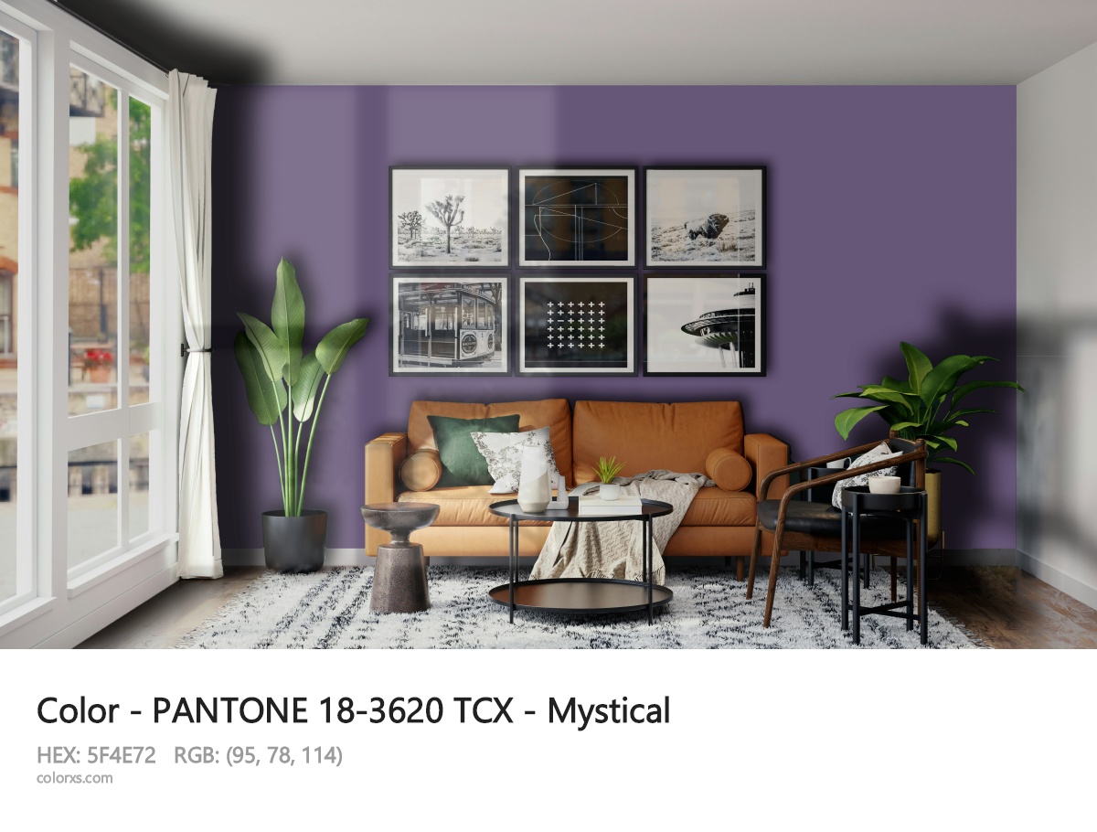 PANTONE 18-3620 TCX - Mystical CMS modern minimalist living room interior