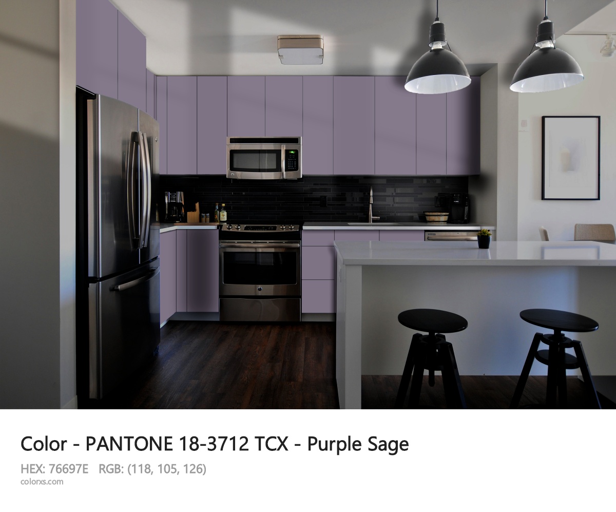 PANTONE 18-3712 TCX - Purple Sage CMS modular kitchen design