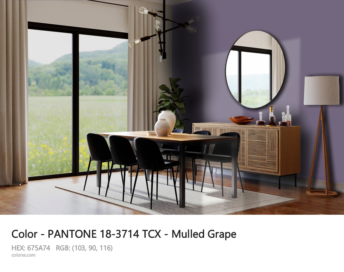 PANTONE 18-3714 TCX - Mulled Grape CMS dining room design