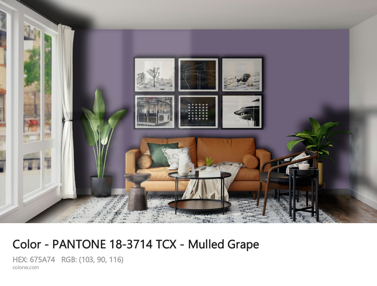 PANTONE 18-3714 TCX - Mulled Grape CMS modern minimalist living room interior