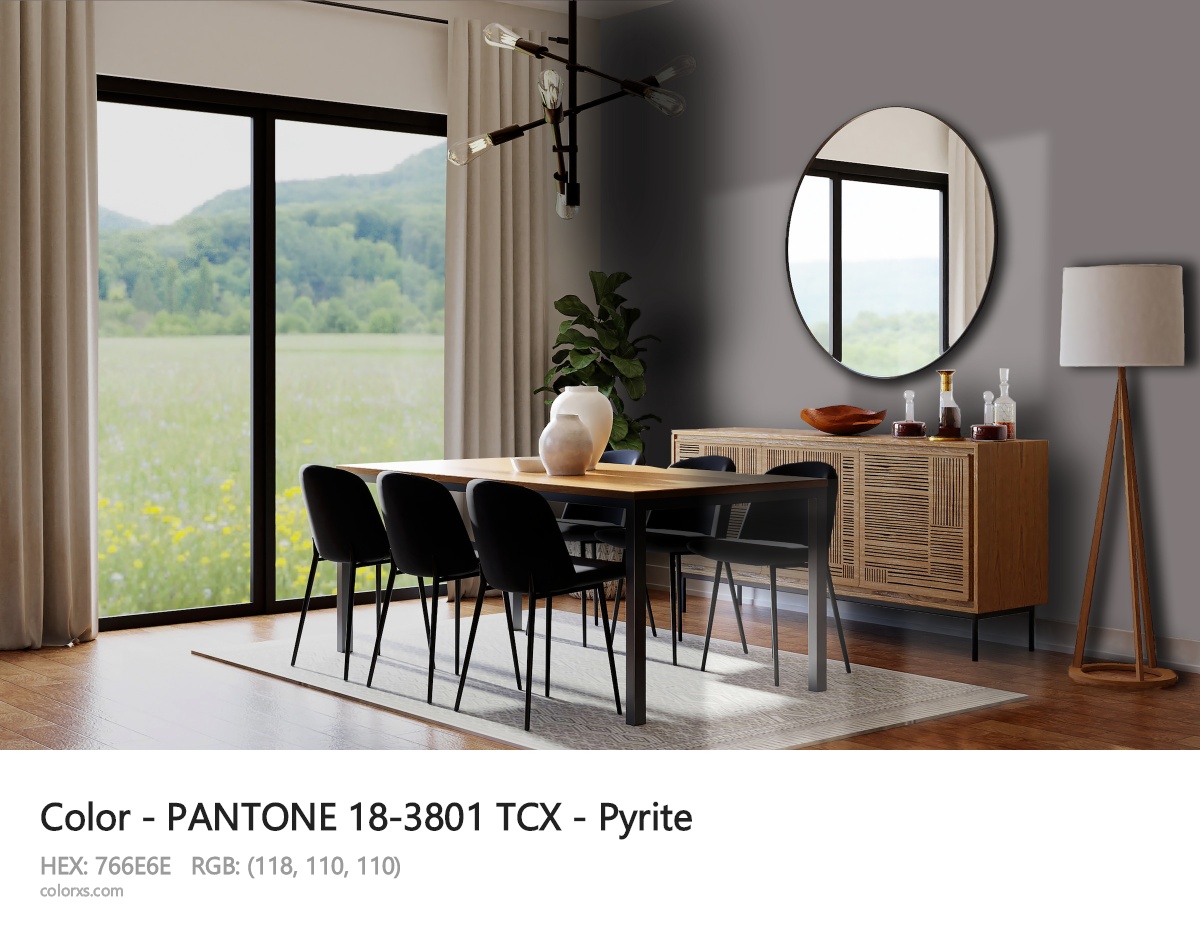 PANTONE 18-3801 TCX - Pyrite CMS dining room design