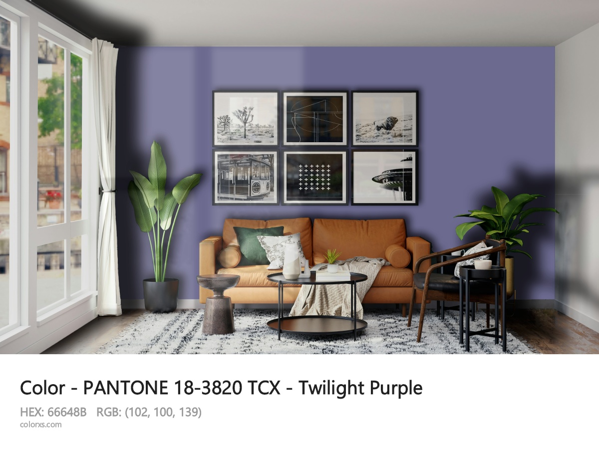 About PANTONE 18-3820 TCX - Twilight Purple color - its meaning and example