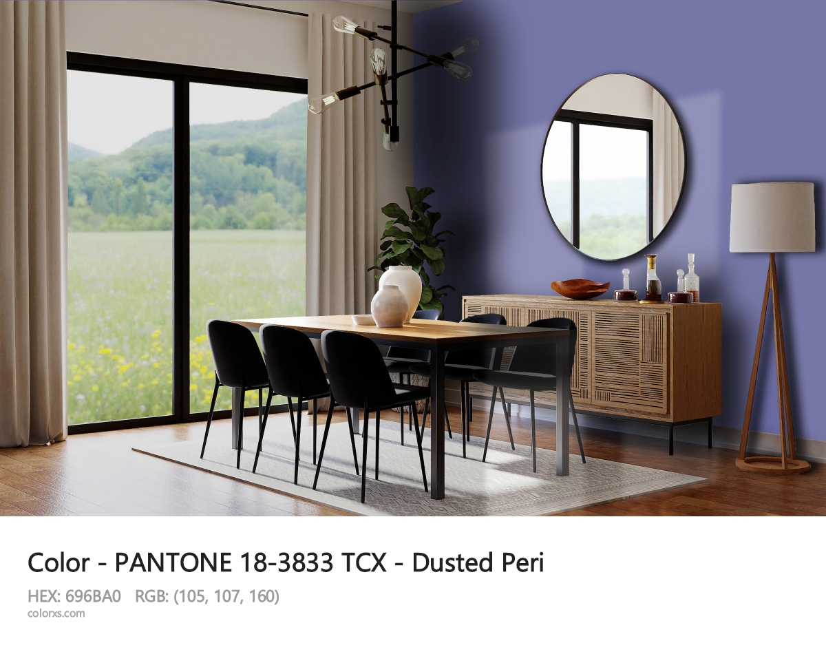 PANTONE 18-3833 TCX - Dusted Peri CMS dining room design