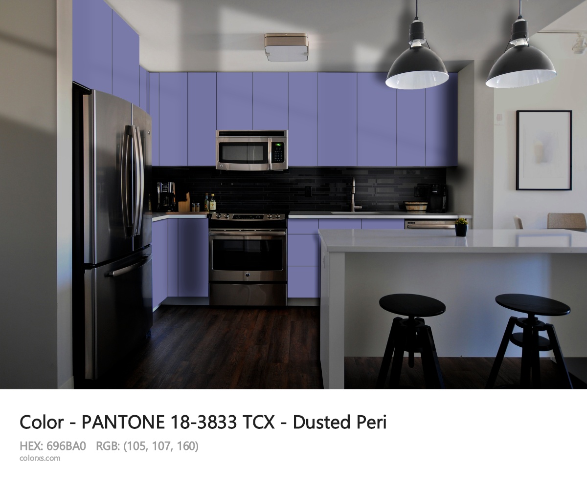 PANTONE 18-3833 TCX - Dusted Peri CMS modular kitchen design