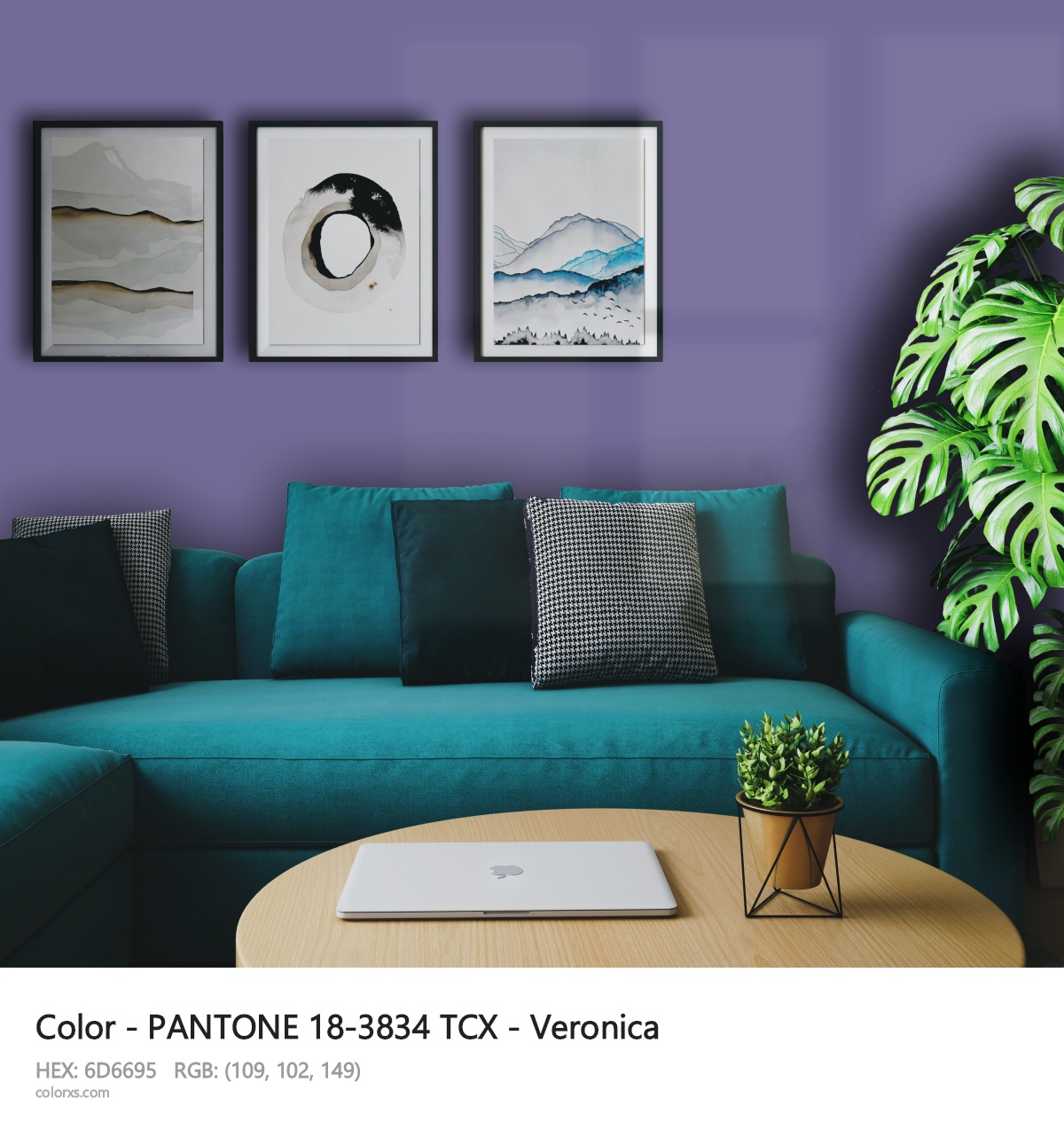 PANTONE 18-3834 TCX - Veronica CMS cozy coffee corner interior