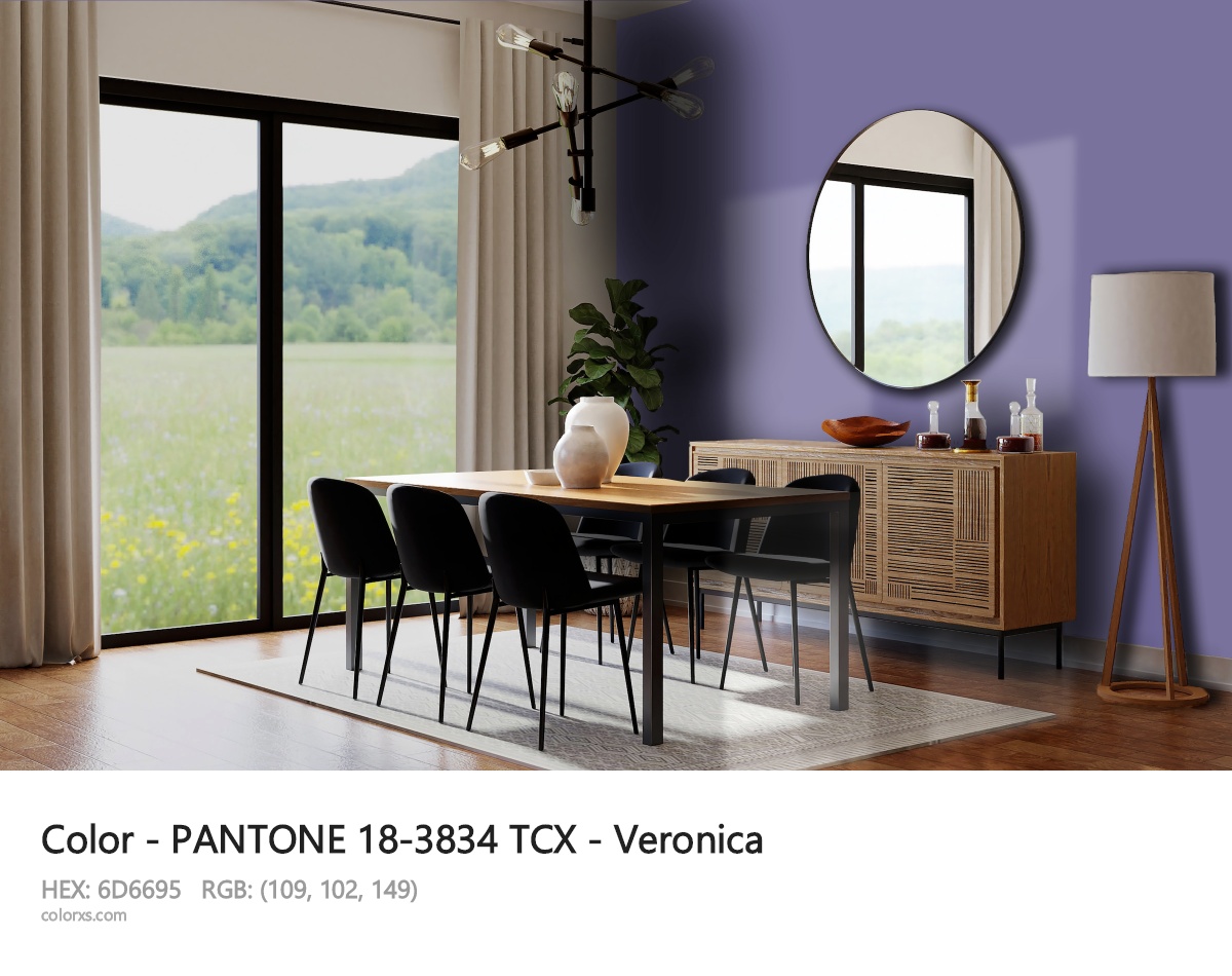 PANTONE 18-3834 TCX - Veronica CMS dining room design